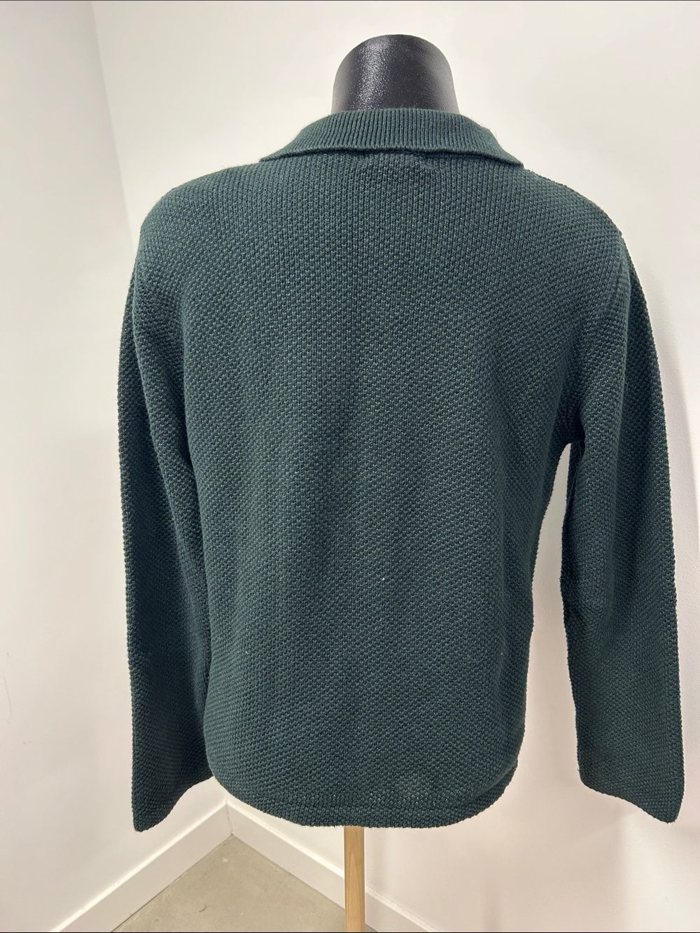Christopher & Banks Green Collared Button Front Cardigan Sweater Medium M Cotton - Picture 2 of 8